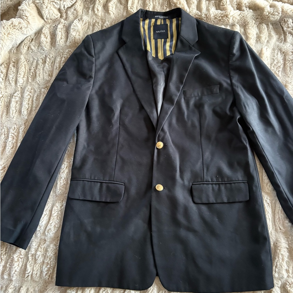Nautica Boys Size 20 Navy Blazer with Gold Buttons - also fits men’s XS